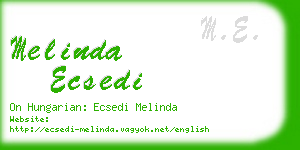 melinda ecsedi business card